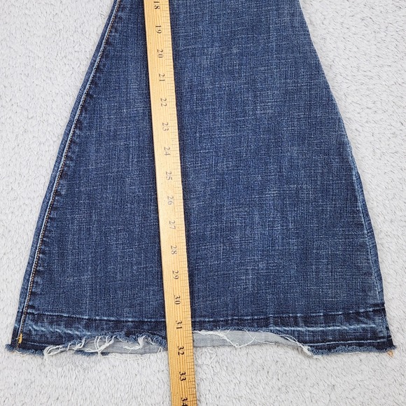 We The Free Jeans Womens 25 Medium Wash High Rise Flare Bell Bottom Button Fly - Picture 10 of 16